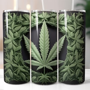 Marijuana Leaf Tumbler Wrap - 20oz Skinny Tumbler Sublimation Straight Design - Marijuana Tumbler Wrap - Digital Download