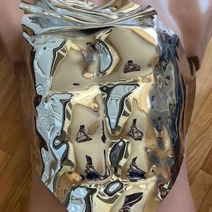 Corsé de plástico moldeado dorado o plateado para hombre, coraza futurista para artistas escénicos y bailarines