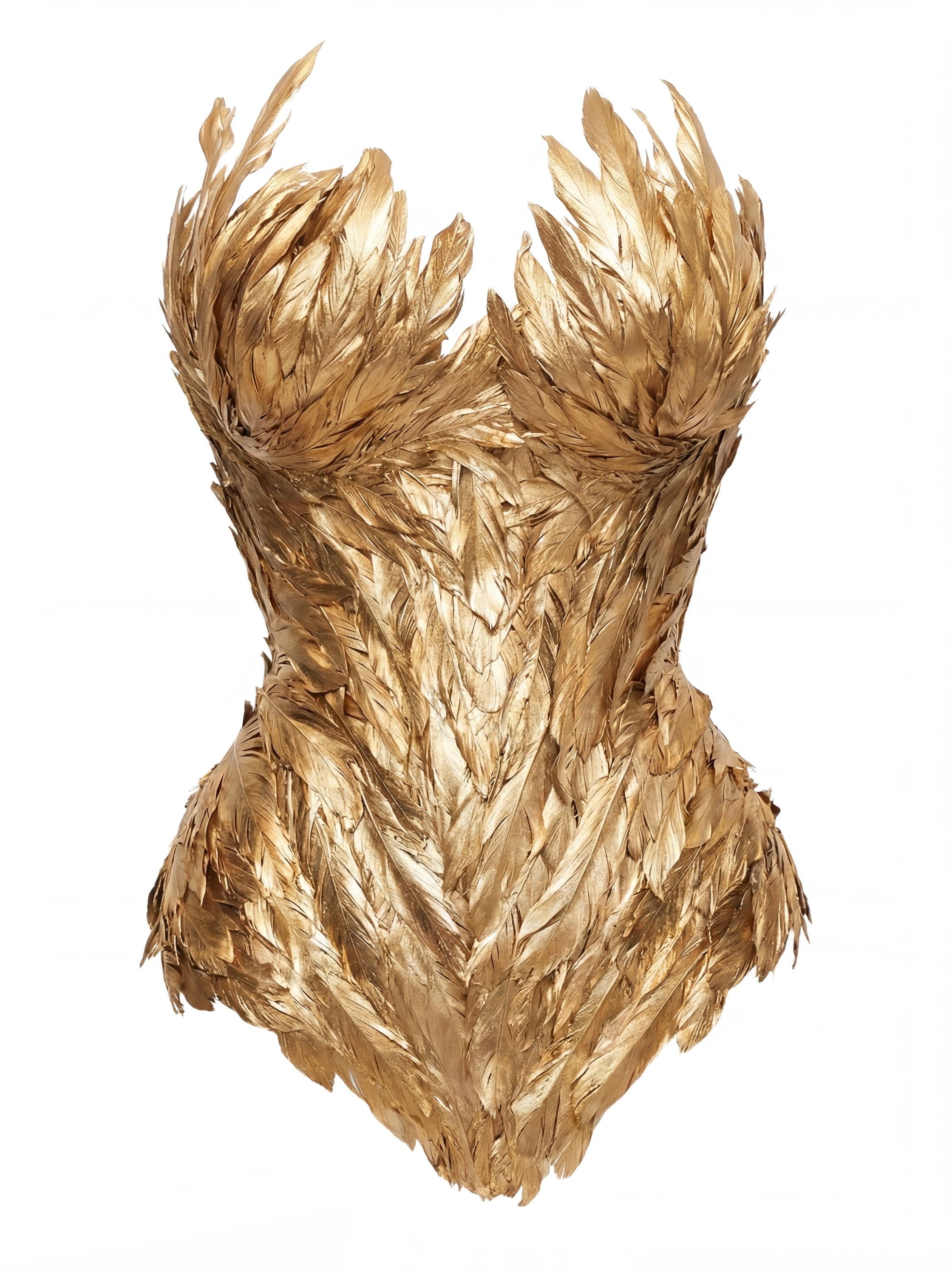 Gold Feather Corset - Etsy Gold Feather Corset - Etsy