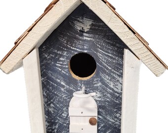 Blue Shingled Birdhouse