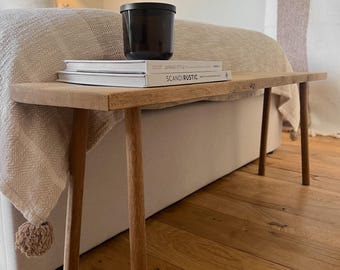 Rustic bench, skinny bench, hallway bench wood, minimalist bench, plant bench, Scandinavian furniture. 'The Tove Bench'