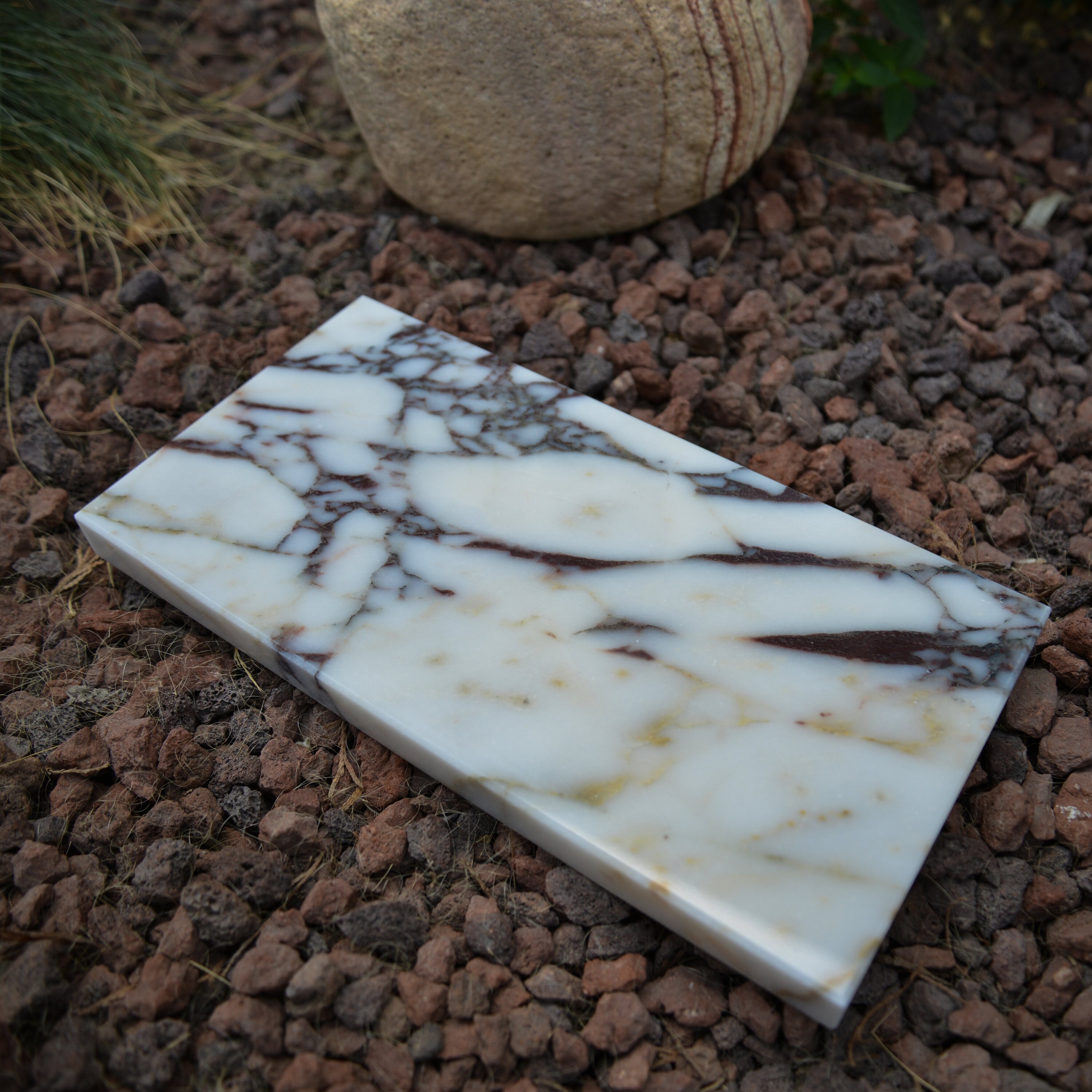 Natural Luxury Scalloped Marble Tray 10.8"x8", Rectangle Vanity Tray For Bathroom Kitchen Counter, Decorative Tray For Dresser Home Decor (Beige Travertine