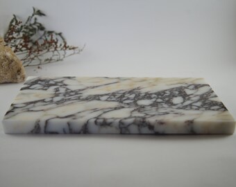 Natural Luxury Scalloped Marble Tray 10.8"x8", Rectangle Vanity Tray For Bathroom Kitchen Counter, Decorative Tray For Dresser Home Decor (Beige Travertine