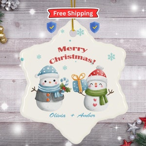 Personalized Best Friends Christmas Ornament, Custom Ceramic Ornaments, Best Friend Gift, Christmas Ceramic Ornament, Ceramic Ornaments