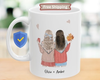 Custom Best Friend Mug, Personalized Sisters Gift