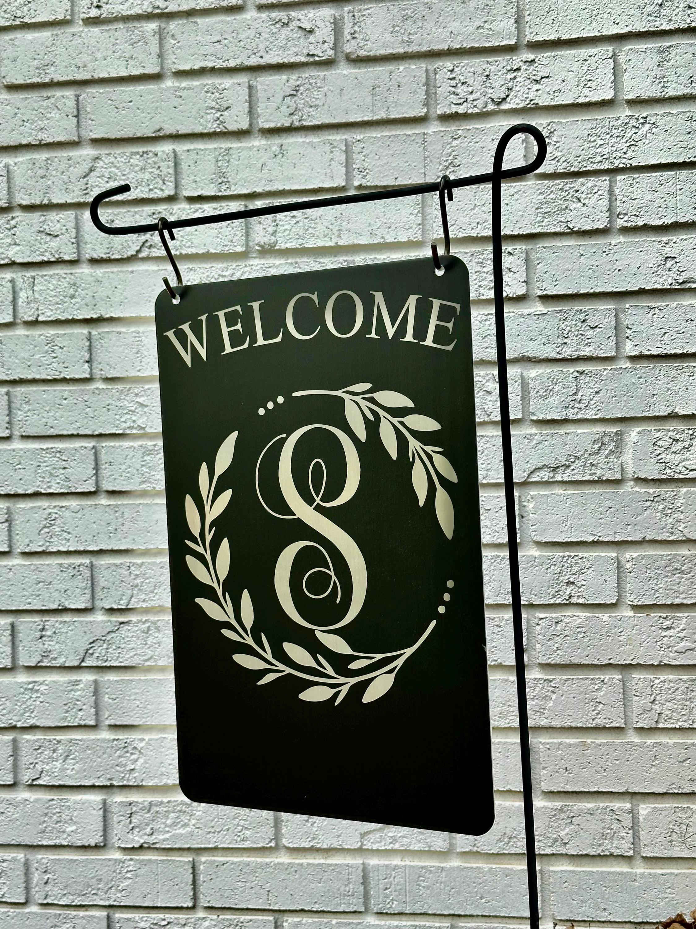 Outdoor Initial A Sign Personalized Metal Garden Sign: Engraved Initial, Weatherproof Decor - Etsy