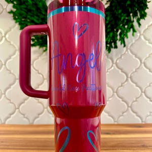 40oz Valentine&#39;s Stanley Tumbler with Hearts