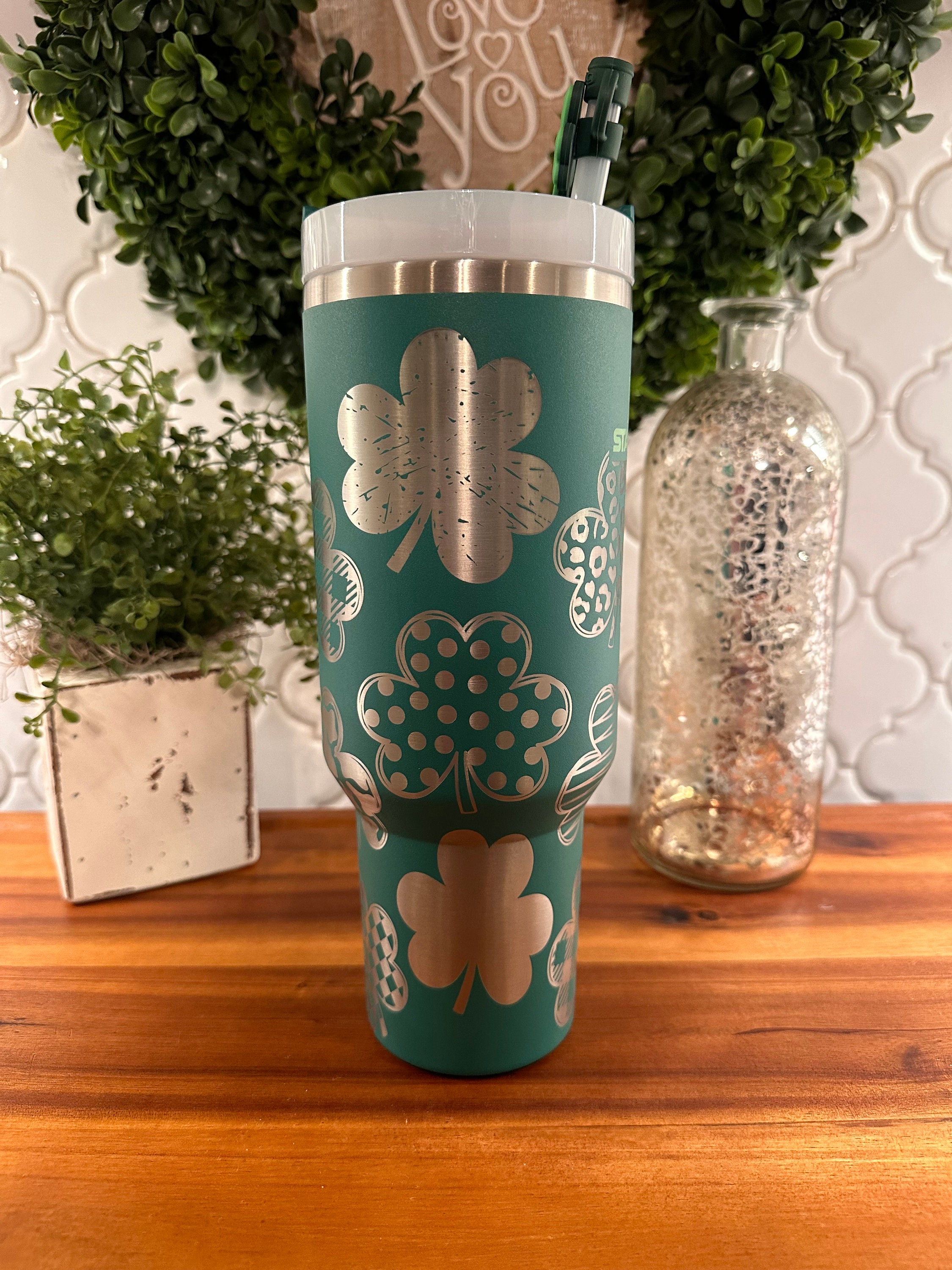 40oz Stanley Tumbler With Shamrocks, St. Patrick's Day - Etsy