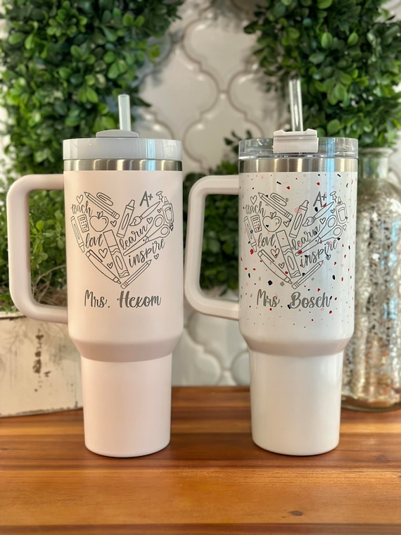 40oz Engraved Personalized Teacher Stanley Tumbler With School