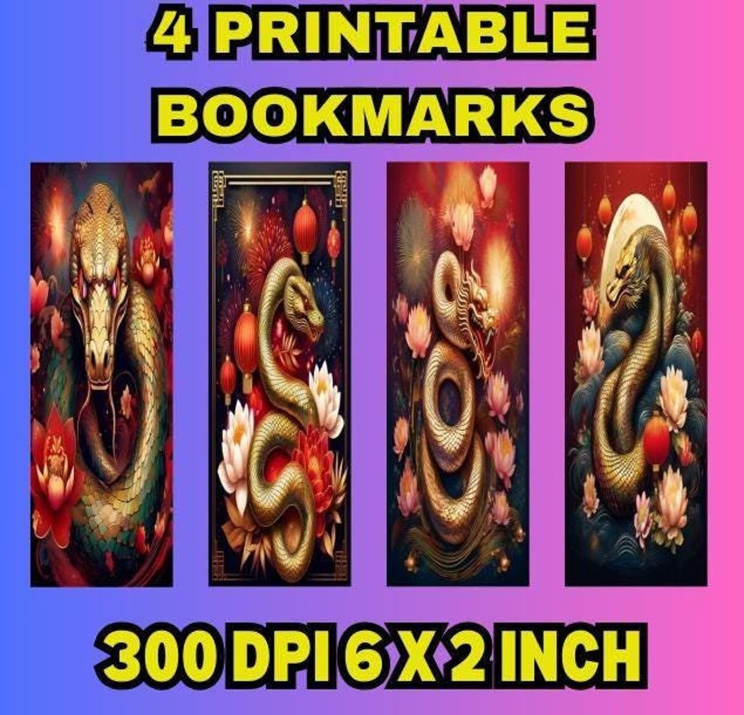 Snake Bookmark, Year of the Snake, Lunar New Year, Traditional Design ...