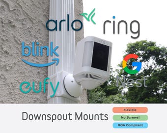 Downspout Mounts for Smart Cameras