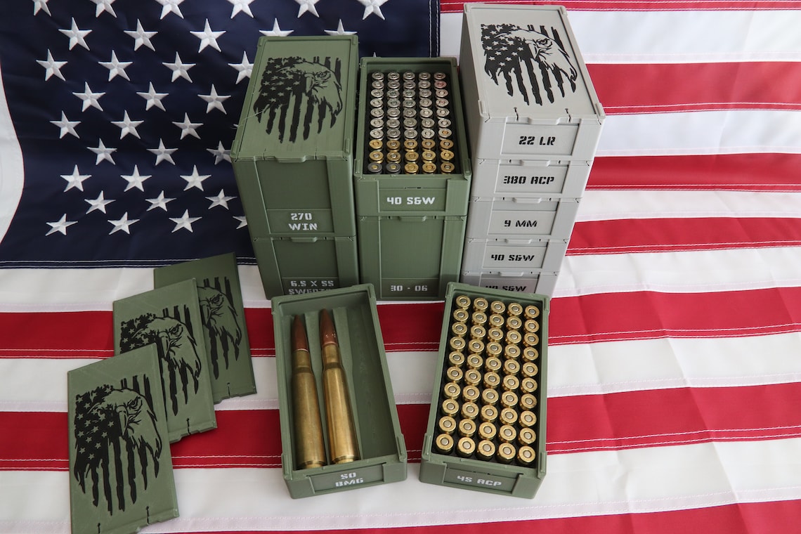 Stacking Ammo Box USA Eagle Etsy