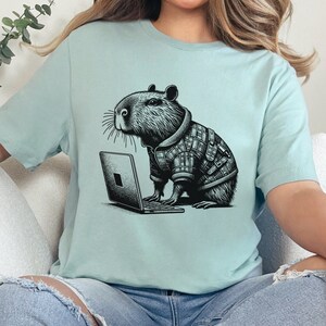 Capybara Shirt Cyber Goth Cyberpunk Shirt Techwear Whimsigoth Clothing Y2K Shirt Wierdcore T-Shirt