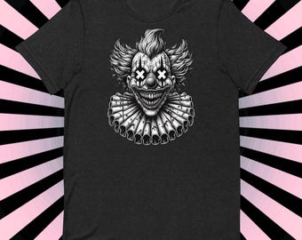 Gothic Horror Evil Clown T-Shirt, Macabre Halloween Tee