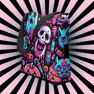 TOTE BAG Gothic Grunge Neon Goth Darkcore Weirdcore Ghost Gore Trick or Treat Dark Aesthetic Halloween Tote Bag