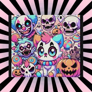 Blanket Clowncore Haunted Hyena Halloween Throw Blanket Grunge Y2K Pastel Goth Decor