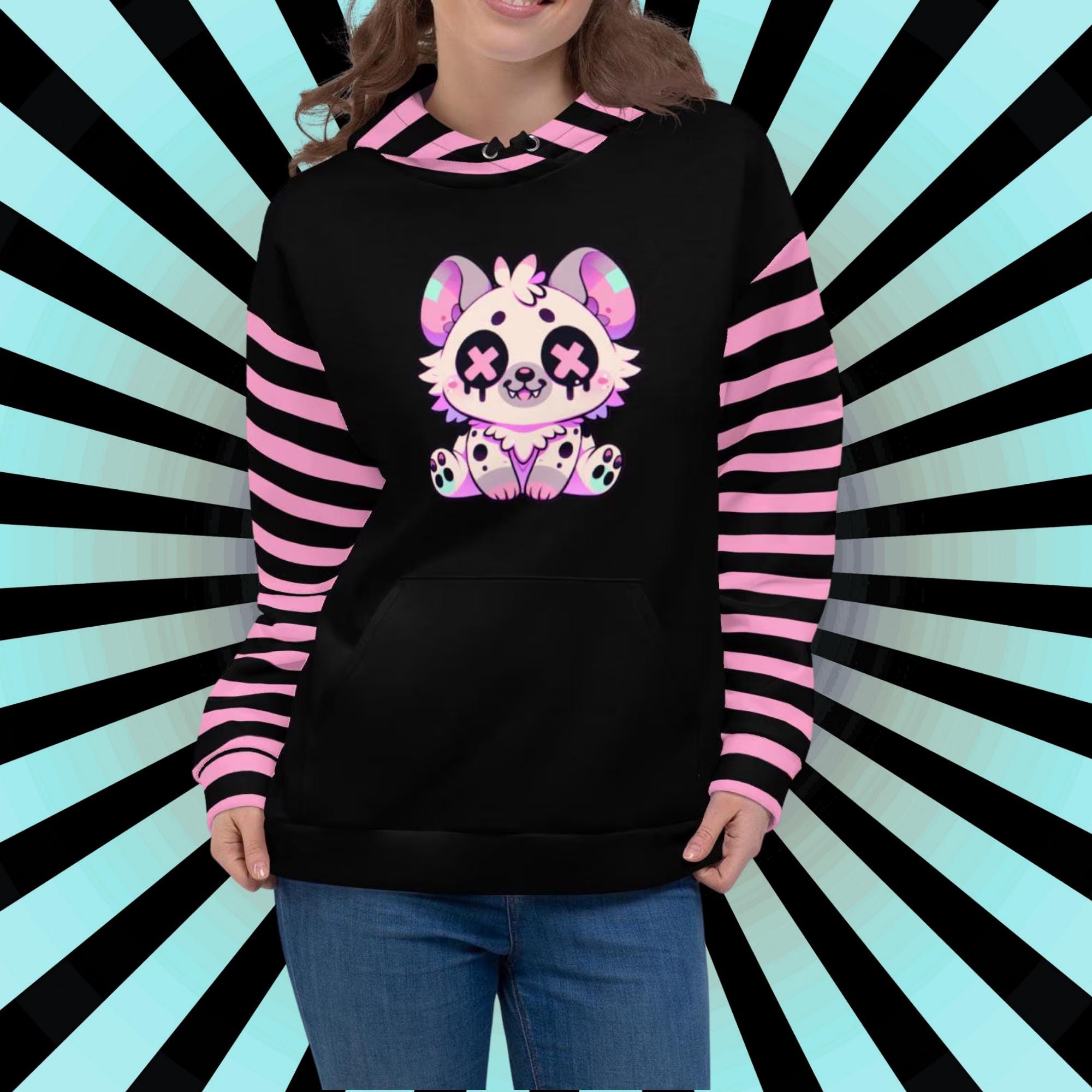 Pastel Goth Hyena Hoodie, Y2K Grunge Unisex Long Sleeve - Etsy