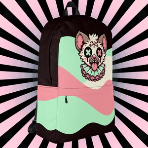 Hyena Kawaii Backpack – Pastel Goth Alt Fashion School Bag image 13