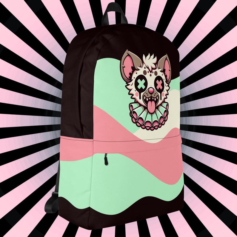 Hyena Kawaii Backpack – Pastel Goth Alt Fashion School Bag image 13