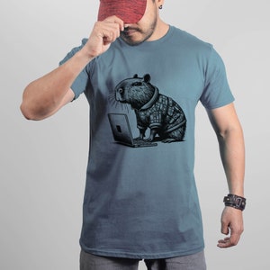 Capybara Shirt Cyber Goth Cyberpunk Shirt Techwear Whimsigoth Clothing Y2K Shirt Wierdcore T-Shirt
