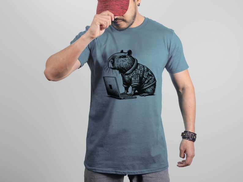 Capybara Shirt Cyber Goth Cyberpunk Shirt Techwear Whimsigoth Clothing Y2K Shirt Wierdcore T-Shirt