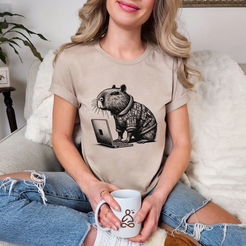 Capybara Shirt Cyber Goth Cyberpunk Shirt Techwear Whimsigoth Clothing Y2K Shirt Wierdcore T-Shirt