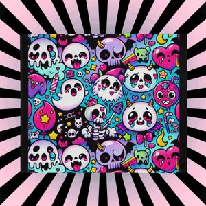 Blanket Candy Gore Skull Weirdcore Throw Blanket Halloween Y2K Grunge Spooky Room Decor