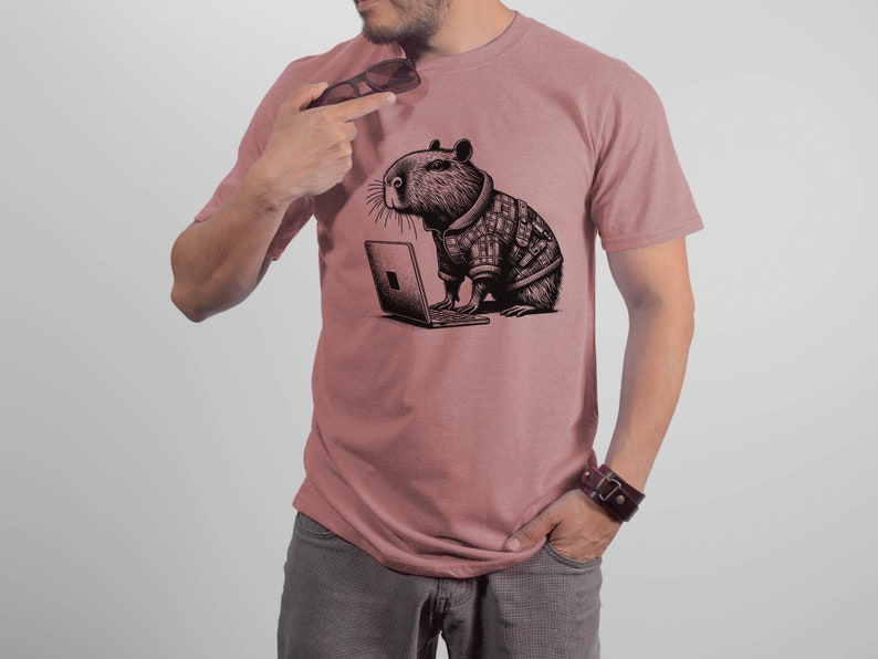 Capybara Shirt Cyber Goth Cyberpunk Shirt Techwear Whimsigoth Clothing Y2K Shirt Wierdcore T-Shirt