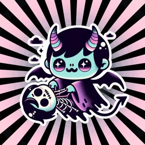 不気味でかわいい吸血鬼の悪魔の少年ホラー奇妙なコアゴス気泡のない防水ビニールステッカー