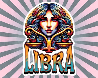Libra Zodiac Sticker, DreamSage Vinyl Decal