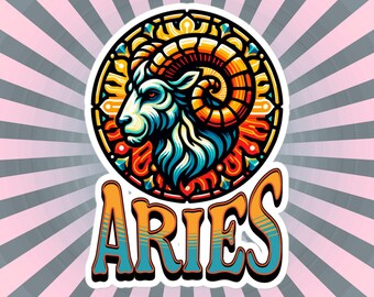 Aries Zodiac Vinyl Sticker, Horoscope Sign, DreamSage Design