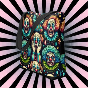 BORSA TOTE Gotica Grunge Goth Darkcore Weirdcore Clowncore Pagliacci Spettrali Estetica Oscura Borsa Tote di Halloween