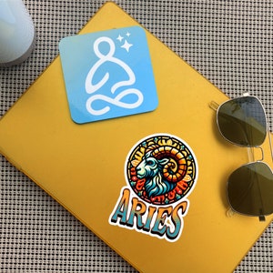Aries Flash Sticker, Zodiac Sign Sticker, Horoscope Custom Aries ...