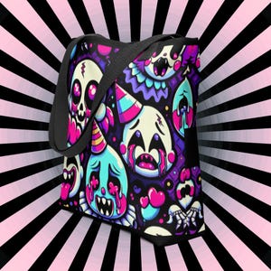 TOTE BAG Gothic Grunge Neon Goth Darkcore Weirdcore Ghost Gore Stuff Dark Aesthetic Halloween Tote Bag