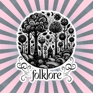 Whimsigoth Forest Folklore Sticker, Forestcore Style Vinyl Sticker