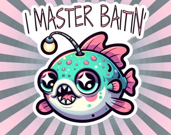 Pastel Goth Anglerfish Vinyl Sticker - Weirdcore Grunge Decor