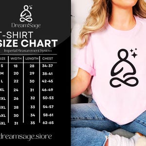 K&ouml;nnte beinhalten: Eine Gr&ouml;&szlig;entabelle f&uuml;r T-Shirts mit Ma&szlig;en in Zoll f&uuml;r Breite, L&auml;nge und Brustumfang. Die Tabelle zeigt Gr&ouml;&szlig;en von S bis 5XL.