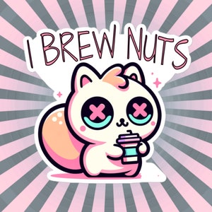 ウィアードコア パステルゴス グランジ キュート リス ビニールステッカー I Brew Nuts Oddcore 防水ステッカー、奇妙なもの ユニークなギフト