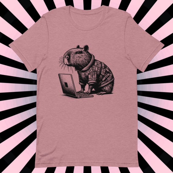 Capybara Tee: Cyber Goth, Whimsigoth Y2K Clothing