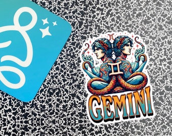 Gemini Zodiac Vinyl Sticker, Horoscope Sign, Dreamsage Design - Etsy
