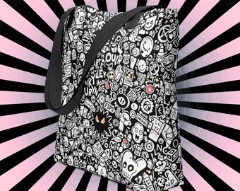 Borsa tote grunge goth art – Design originale DreamSage