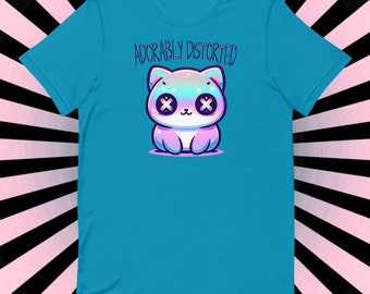 Pastel Goth Kitty Cat T-Shirt - Weirdcore Grunge Tee