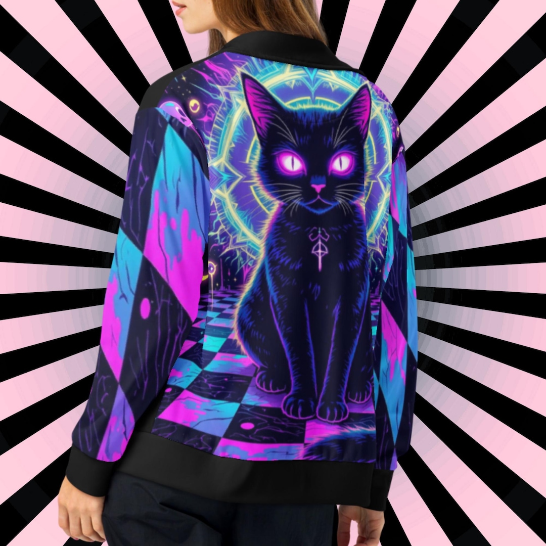 Trippy Disco Neon Goth Weirdcore Kitty Cat Unisex Grunge Y2K Track