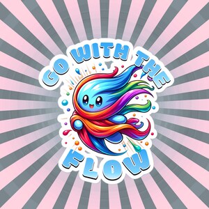 Adesivo de vinil "Go With The Flow Mantra" para carro, para-choque, scrapbooking, skates ou artesanato