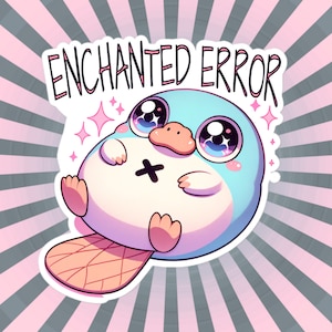 Weirdcore Pastel Goth Grunge Cute Platypus Sticker Enchanted Error Vinyl Waterproof Sticker Weird Stuff Oddcore Gift