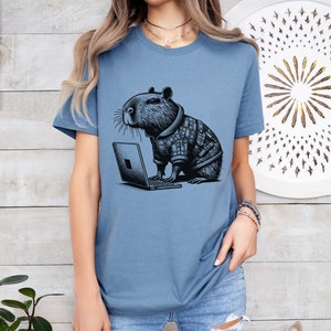 Capybara Shirt Cyber Goth Cyberpunk Shirt Techwear Whimsigoth Clothing Y2K Shirt Wierdcore T-Shirt