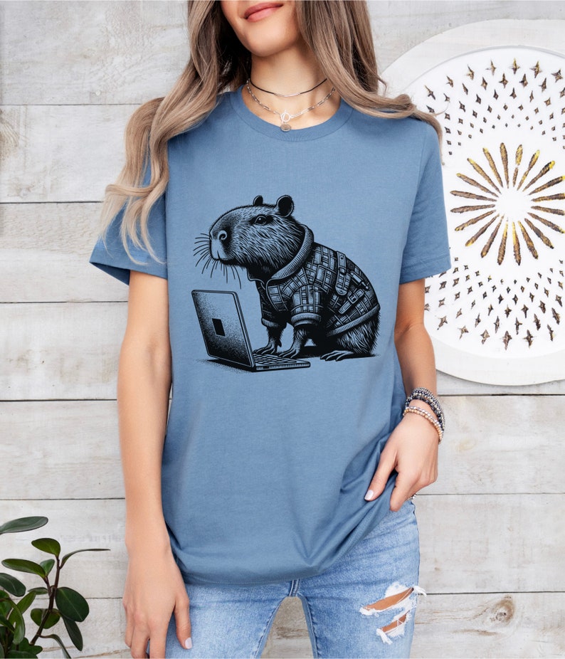 Capybara Shirt Cyber Goth Cyberpunk Shirt Techwear Whimsigoth Clothing Y2K Shirt Wierdcore T-Shirt