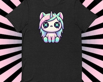 Weirdcore Pastel Goth Unicorn T-Shirt – Creepy Grunge Tee