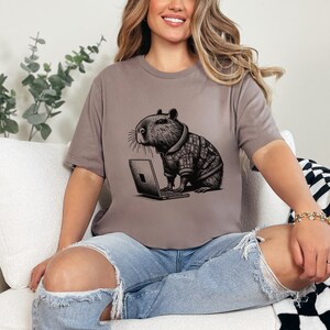 Capybara Shirt Cyber Goth Cyberpunk Shirt Techwear Whimsigoth Clothing Y2K Shirt Wierdcore T-Shirt