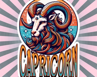 Pegatina del zodiaco Capricornio, diseño original de DreamSage